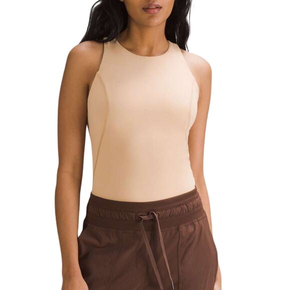 Lululemon High Neck Shelf Bodysuit โจ Contour Nude Beige | Size 2 | NWT - Picture 2 of 7